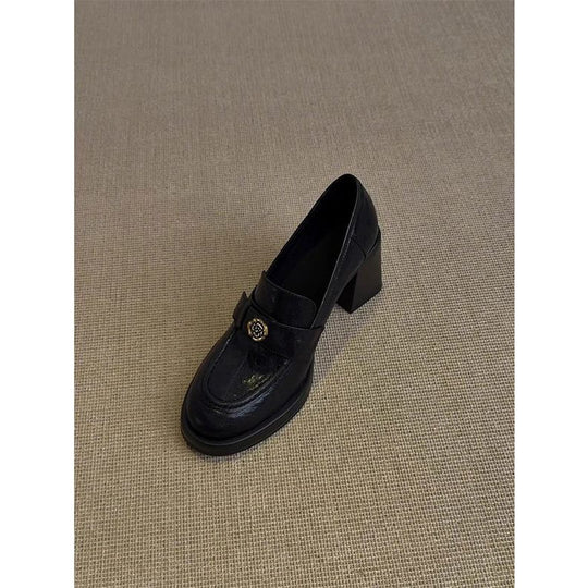 Damen klassisch-elegante Loafers mit Blockabsatz R&B