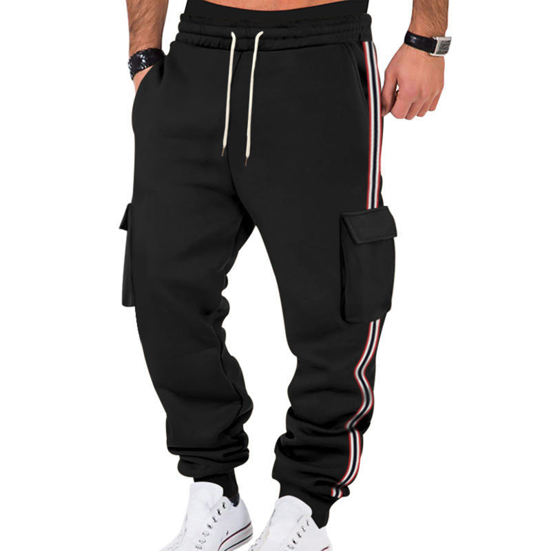 Herren nan sportliche Cargojogginghose mit Kordelzug und Klappentaschen R&B