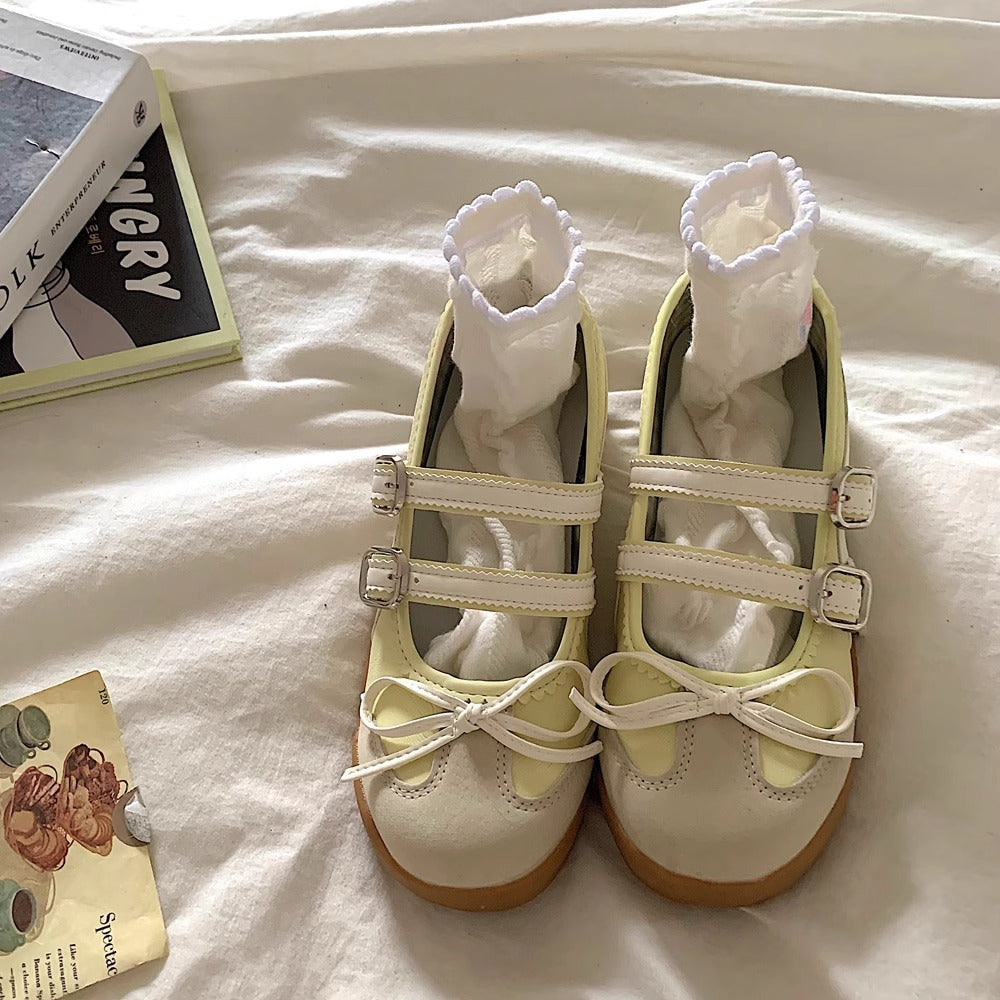 Damen Ballerinas mit modischen Riemchen und dekorativem Schleifen-Design R&B