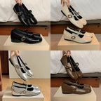 Damen Ballerinas mit dekorativem Riemchen und hochwertiger Metallakzent