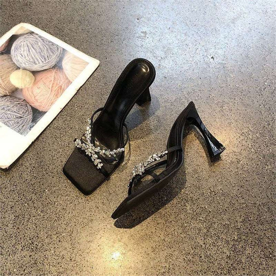 Damen elegante Sandalen mit funkelnden Verzierungen R&B