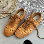Damen elegante und luftige Schnürschuhe mit handgewR&Btem Obermaterial R&B