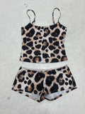Damen sportliches Set mit Leopardenmuster R&B