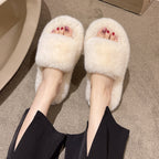 Damen Fleece-Hausschuhe mit luxuriösem Plüsch und weichem Fußbett EB