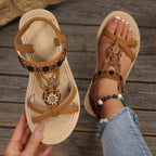 Damen modische Sandalen mit floralem Dekor und flexiblem Riemensystem R&B