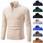 Herren eleganter Strickpullover mit hochabschließendem Reißverschluss R&B
