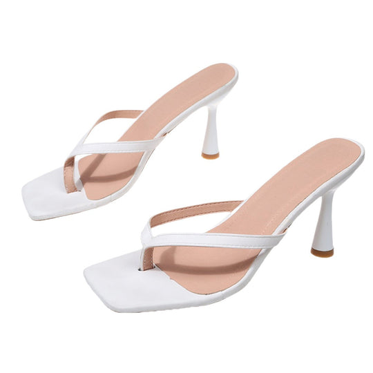 Damen elegante Zehentrenner-Sandalen mit feinen Riemchen und stilvollem Blockabsatz R&B