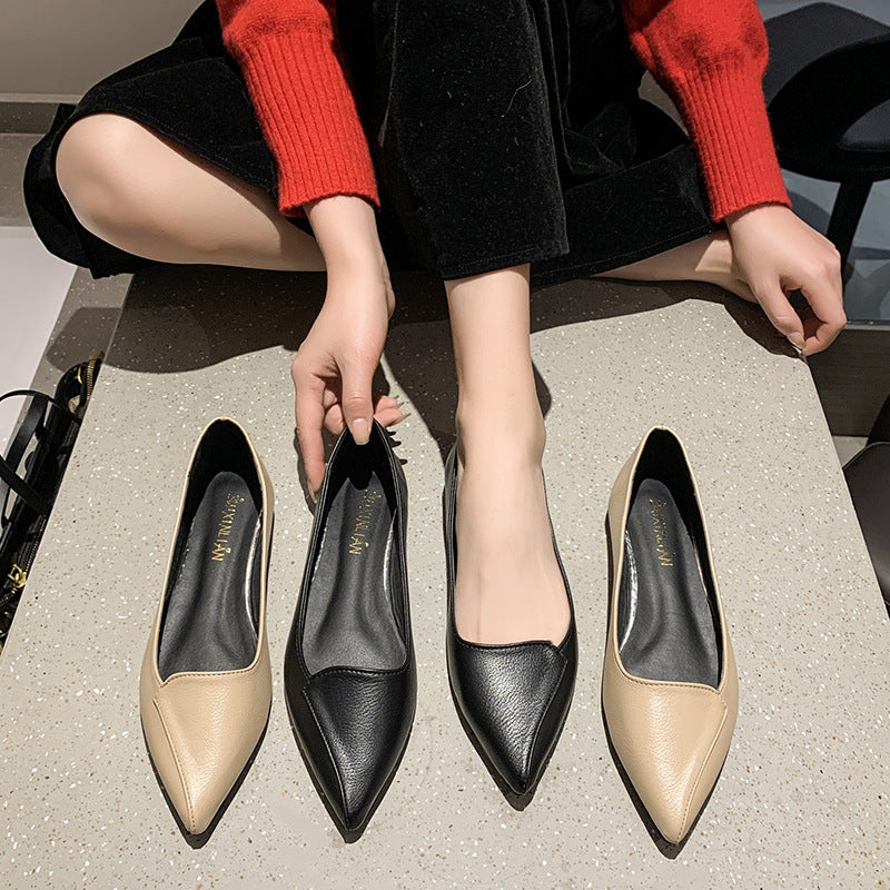 Damen spitze Ballerinas aus hochwertigem Leder R&B