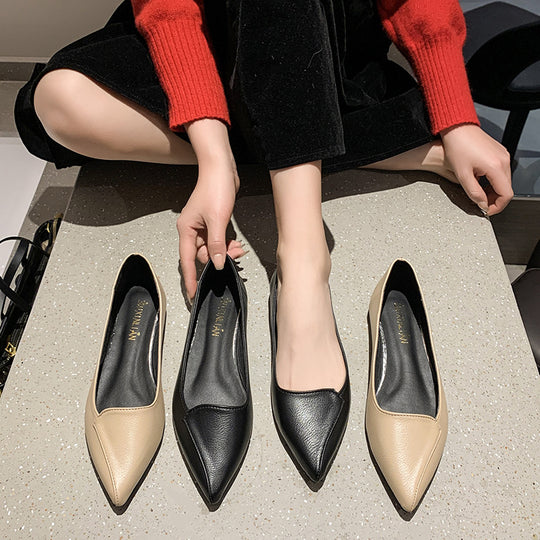 Damen spitze Ballerinas aus hochwertigem Leder R&B