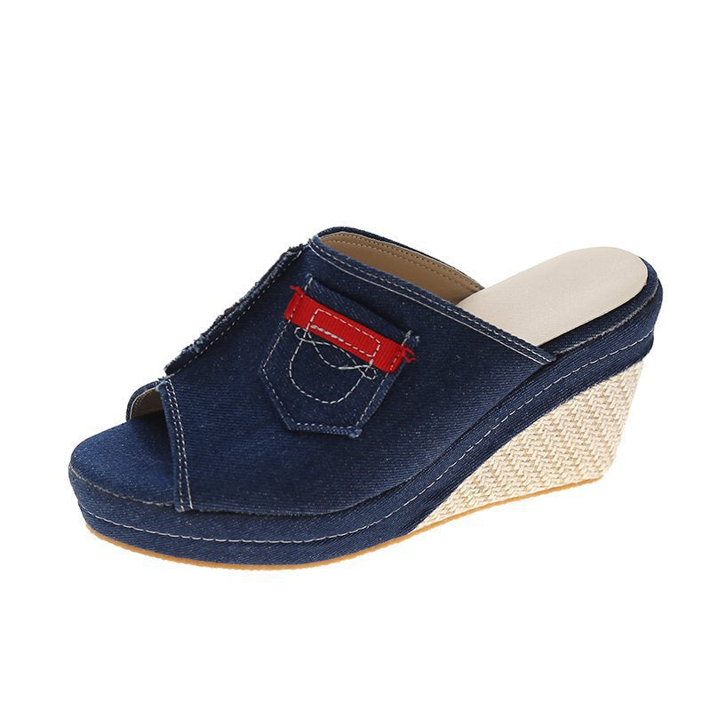 Damen Wedge-Pantoletten mit elegantem Riemendesign R&B