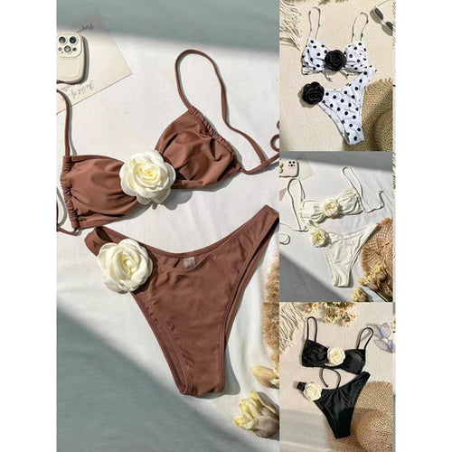 Damen Bikini-Set mit floralem Detail R&B