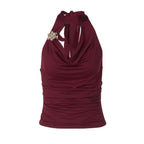 Damen Elegantes Haltertop mit geschmeidigem Sitz und funkelndem Schmuckdetail R&B