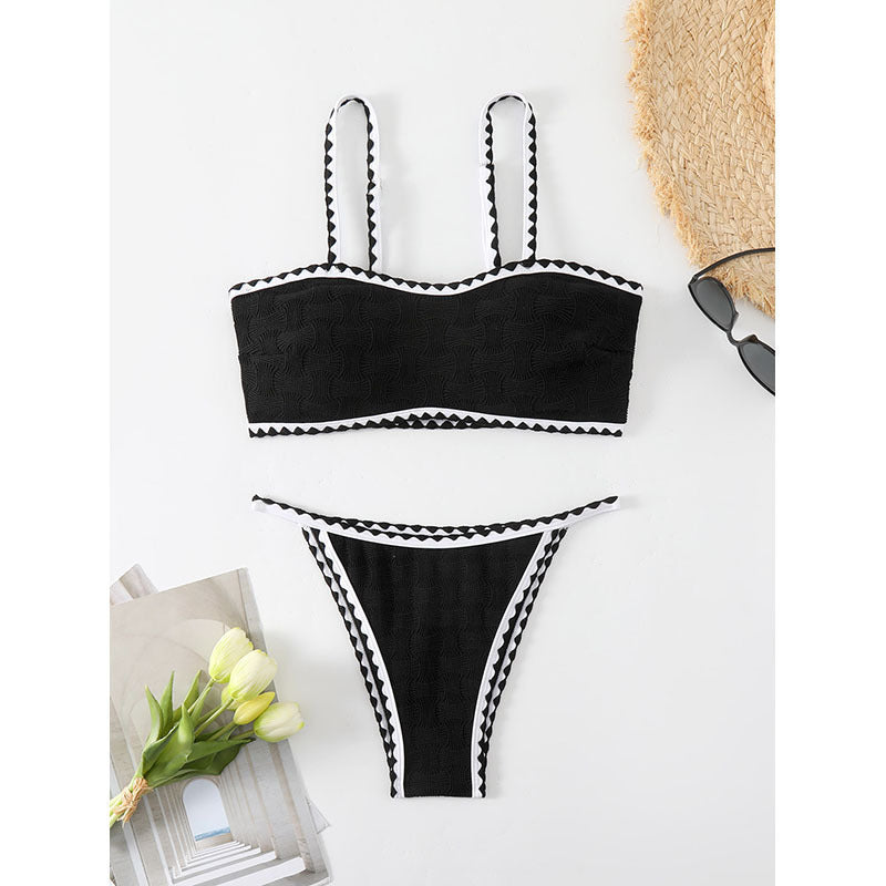 Damen Bikini-Set mit raffinierter Struktur und verstellbaren Trägern R&B