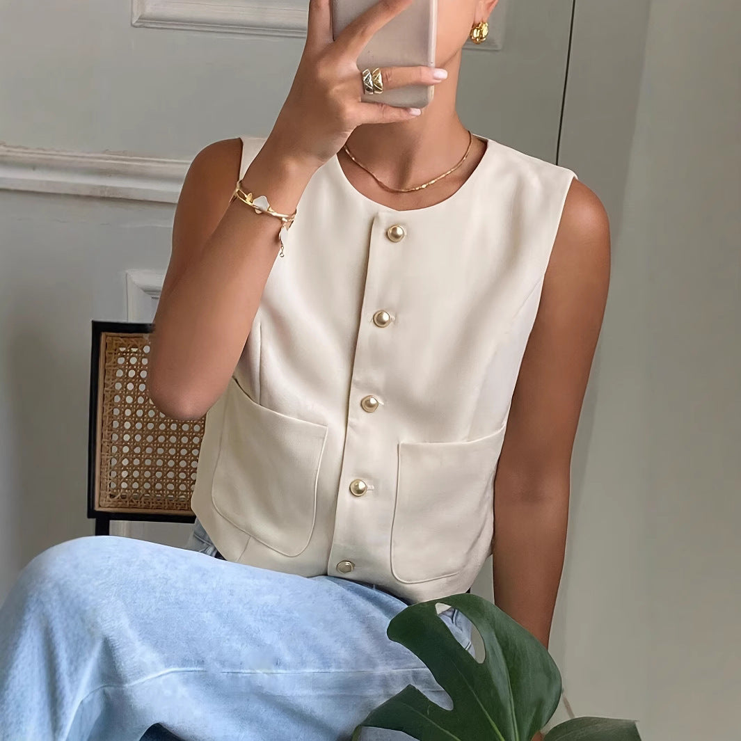 Damen modischer ärmelloser Blazer R&B