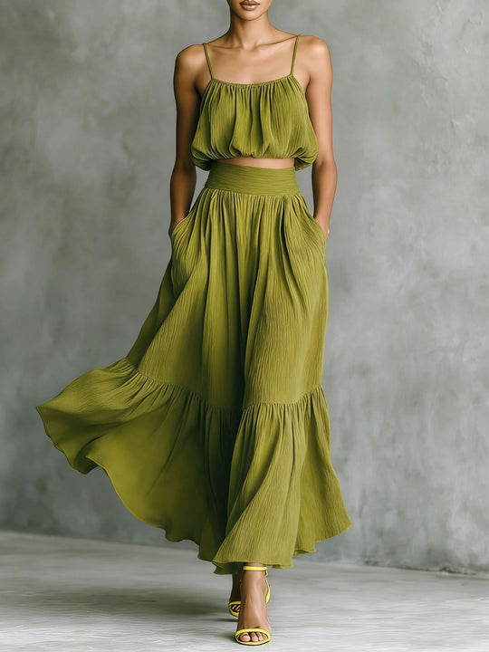 Damen Sommerliches Zweiteiler-Kleid mit fließendem Schnitt und praktischen Taschen R&B