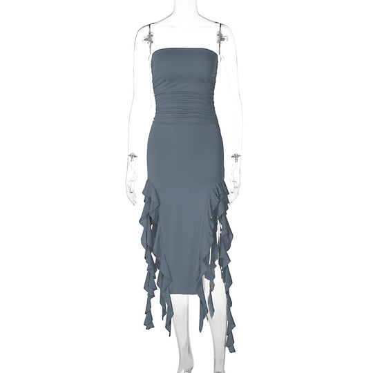Damen Wickelkleid mit Rüschen und figurformendem Schnitt R&B