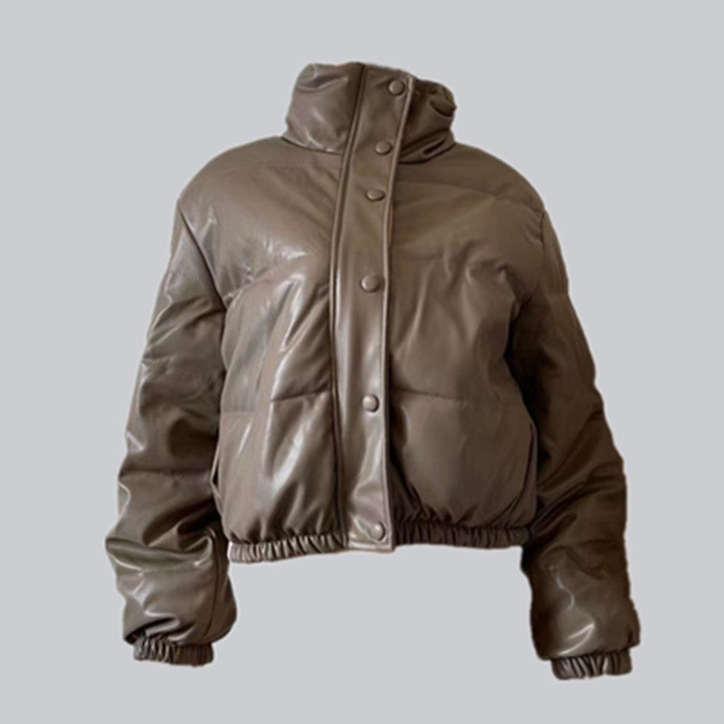 Damen Kunstleder Steppjacke R&B