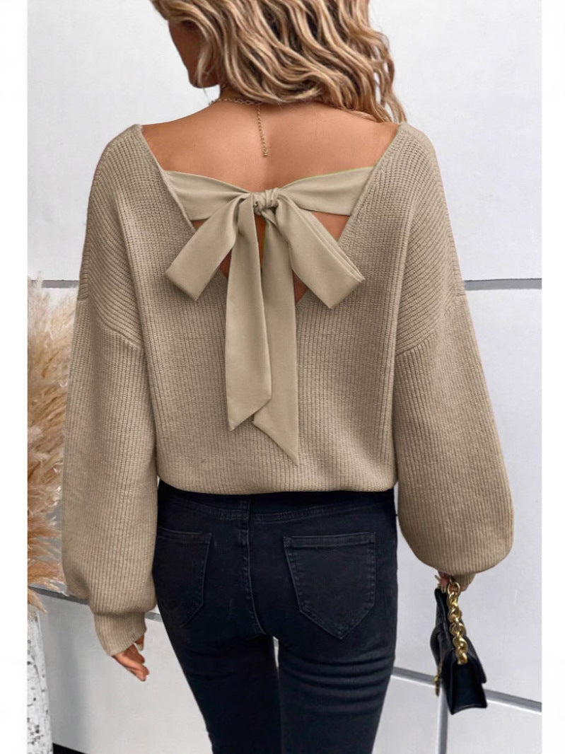Damen Pullover mit eleganter Schleifen-Ausschnittgestaltung R&B