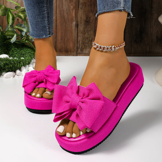 Damen modische Plateau-Sandalen mit decorative Schleifenverzierung R&B