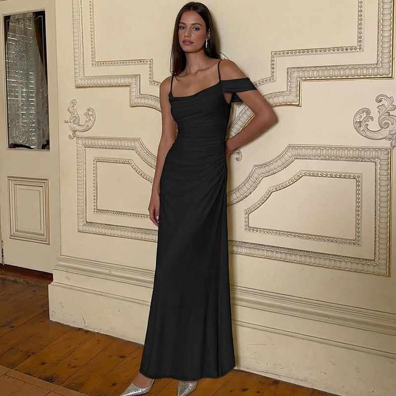 Damen Elegantes bodenlanges Kleid mit einzigartiger Drapierung R&B