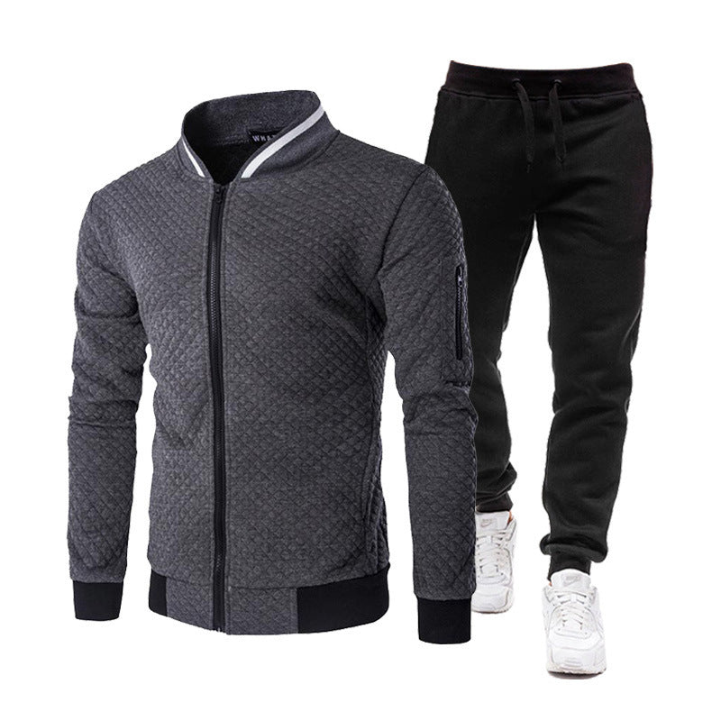 Herren modische Trainingsjacke mit Stehkragen und Sporthose R&B