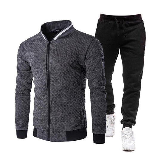 Herren modische Trainingsjacke mit Stehkragen und Sporthose R&B