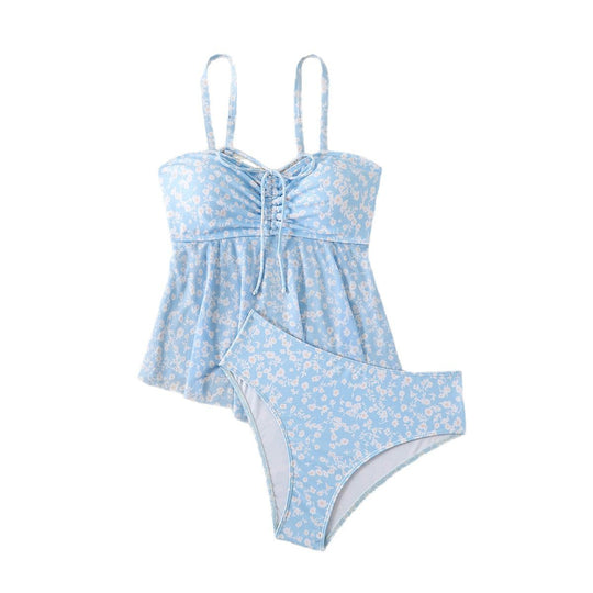 Damen leicht taillierter Tankini mit floralem Muster R&B
