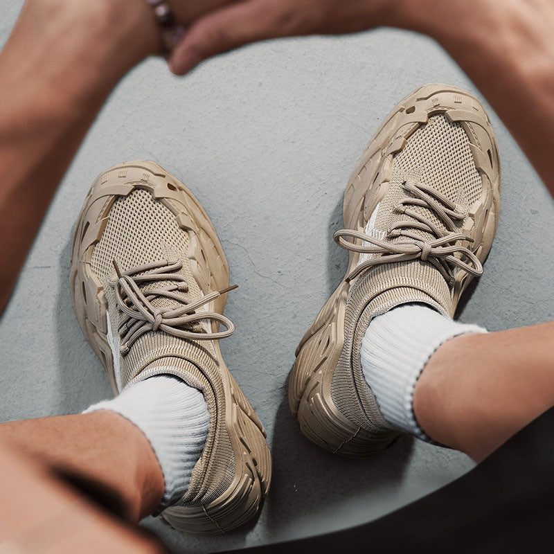 Damen Sportliche Sneakers mit atmungsaktiver Strick-Oberfläche und rutschfester Laufsohle