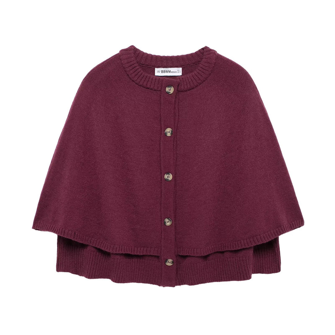 Damen Strick Poncho R&B
