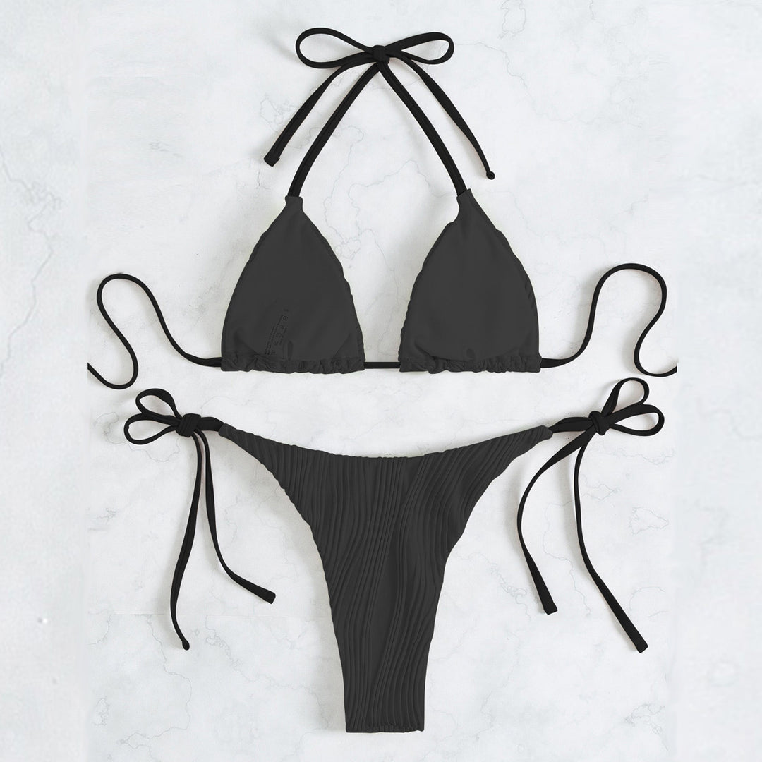 Damen Triangel-Bikini-Set mit eleganter Rüschendetail R&B