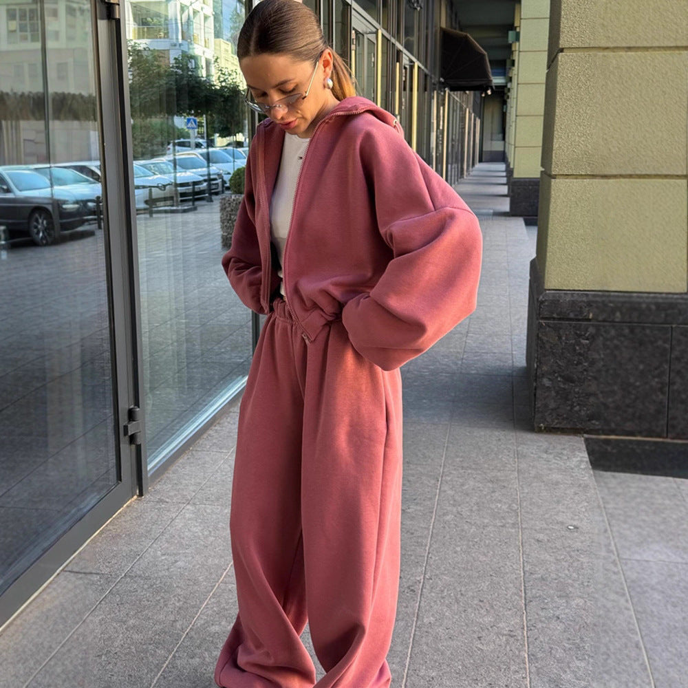 Damen Sportlicher Freizeitanzug mit weitem Schnitt und elastischen Details