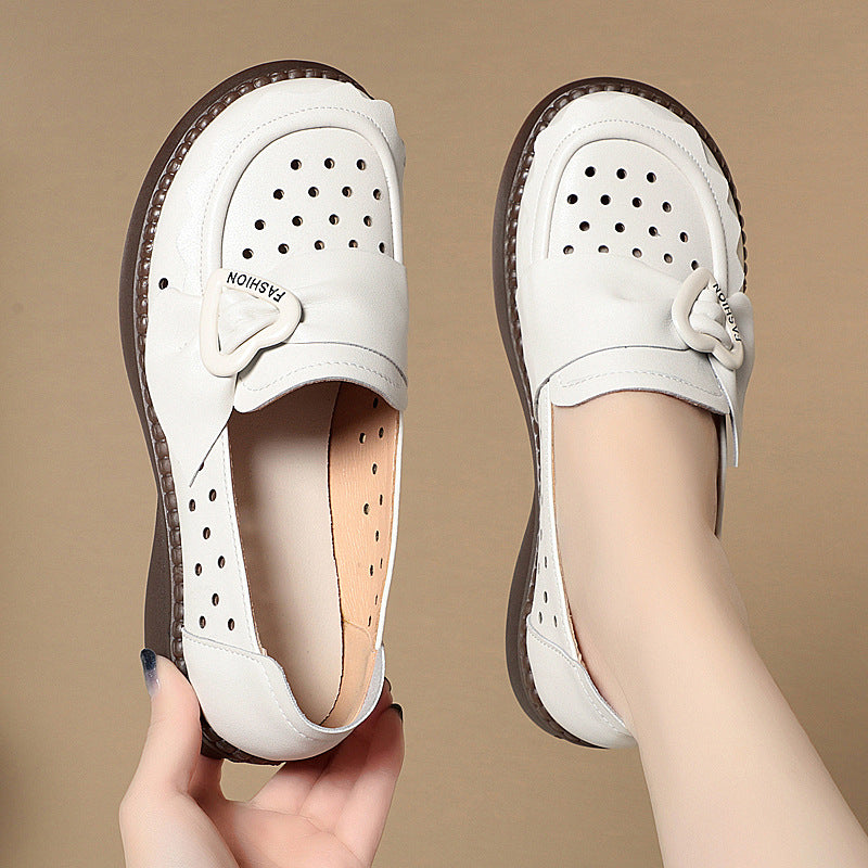 Damen Mokassins mit modischem Herzdetail und atmungsaktiver Perforation R&B