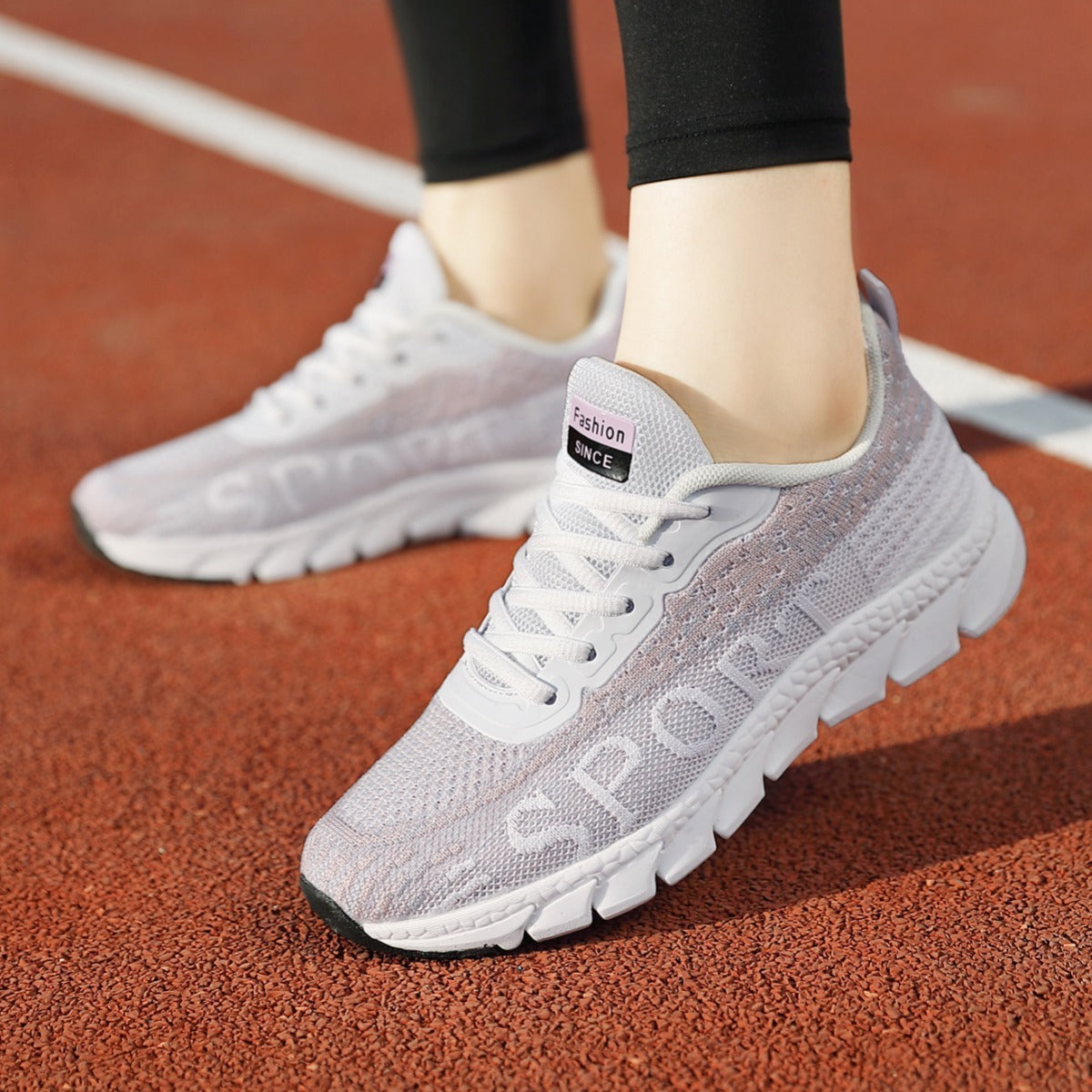 Damen Sportliche Sneakers mit atmungsaktiver Mesh-Oberfläche