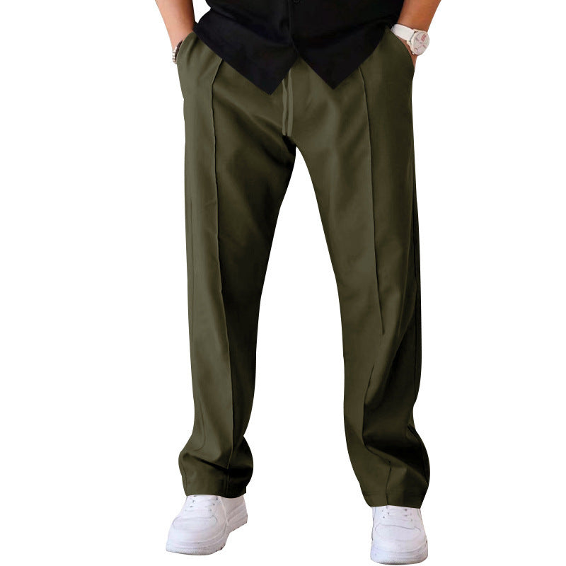 Herren elegante Freizeithose mit seitlichen Eingrifftaschen und geradem Schnitt R&B