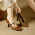 Damen elegante Mary Jane Pumps mit glänzendem Blockabsatz und modischem Riemendesign