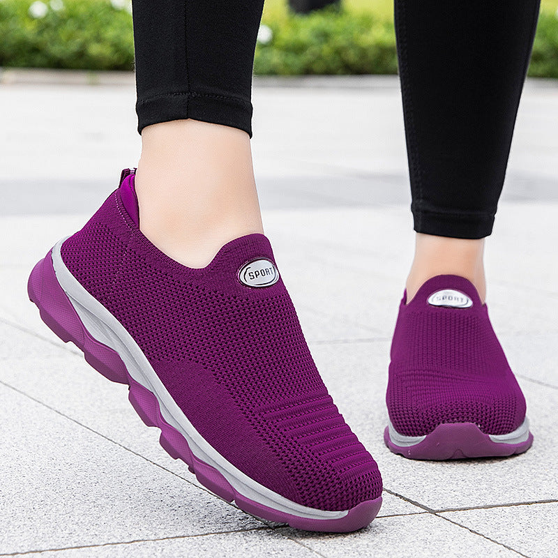 Damen Slip-On Laufschuhe mit atmungsaktivem Mesh-Obermaterial und flexibler Sohle R&B