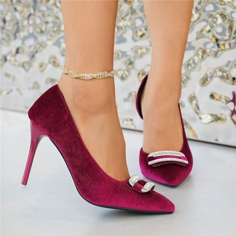 Damen elegante High Heel Pumps mit funkelnden Strassdetails R&B