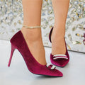Damen elegante High Heel Pumps mit funkelnden Strassdetails R&B