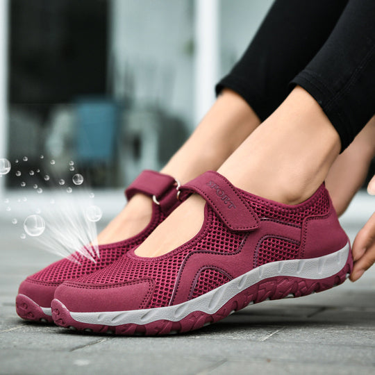 Damen Atmungsaktive Sport-Sneaker mit verstellbarem Klettverschluss R&B