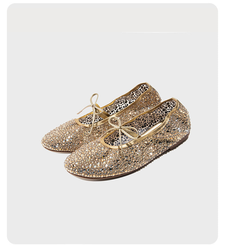 Damen Ballerinas mit funkelndem Strassdesign und bequemer Innensohle R&B