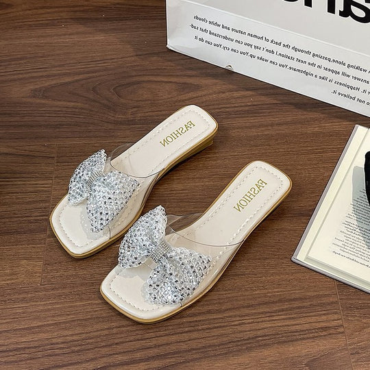 Damen Riemchen-Sandalen mit glamourösen Schleifen und Strass-Applikationen R&B