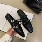 Damen Slingback-Pantoletten mit elegantem Riemendesign und funkelndem Glanz EB