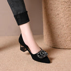 Damen Elegante Pumps mit funkelnder Schmuckapplikation R&B