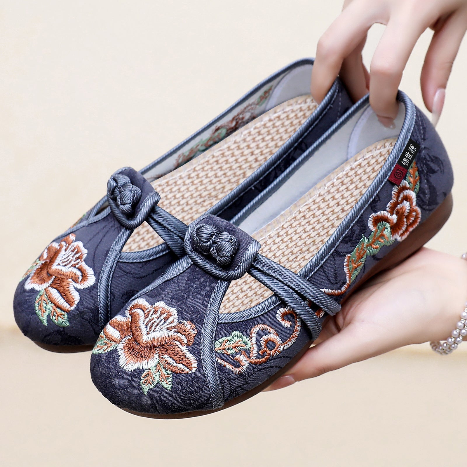 Damen Elegante und handbestickte Gastronomie-Ballerinas R&B