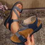 Damen Komfortsandalen mit elastischen Riemen und ergonomischer Sohle