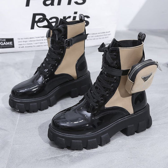 Damen High-Top Stiefel mit robustem Sohlendesign und praktischem Reißverschluss R&B