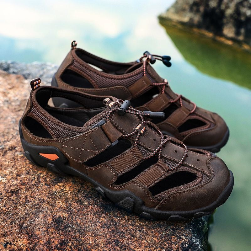 Herren Sportliche Sandalen mit atmungsaktiver Oberflächenstruktur und rutschfester Sohle R&B