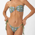 Damen Bandeau-Bikini mit raffinierten Knotendetails und floralem Muster R&B