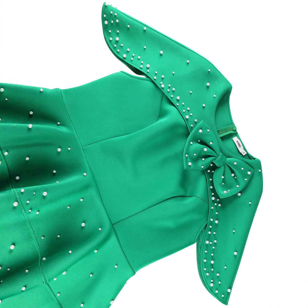 Damen Elegantes Cocktailkleid mit Taillenband und schicker Schößchen-Überwurf R&B