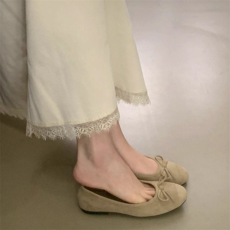 Damen Ballerina-Schuhe mit modischer Schleifenverzierung und komfortablem Fußbett R&B